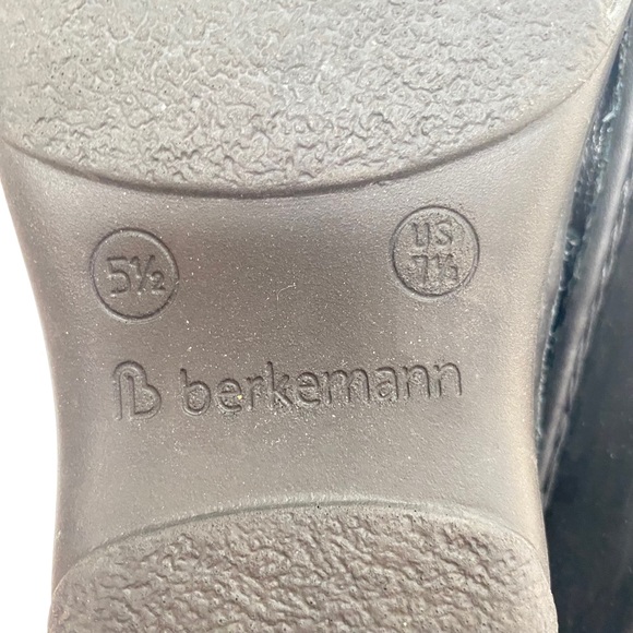 BERKEMANN Berkoflex Clog Black Leather Slip On Clog Mule Wedge Comfort Shoe 7.5 - Picture 11 of 12